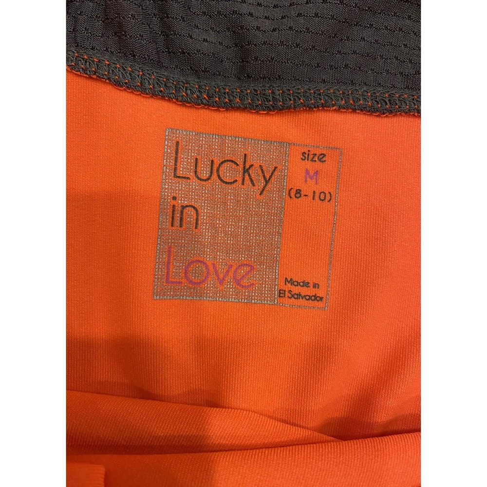 Lucky in Love Tank Top Sports Bra Womens Medium 8-10 Blue Orange Gray Sleeveless - Picture 6 of 6